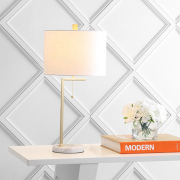 Alyssa 24.5" Metal/Marble LED Table Lamp - JONATHAN Y